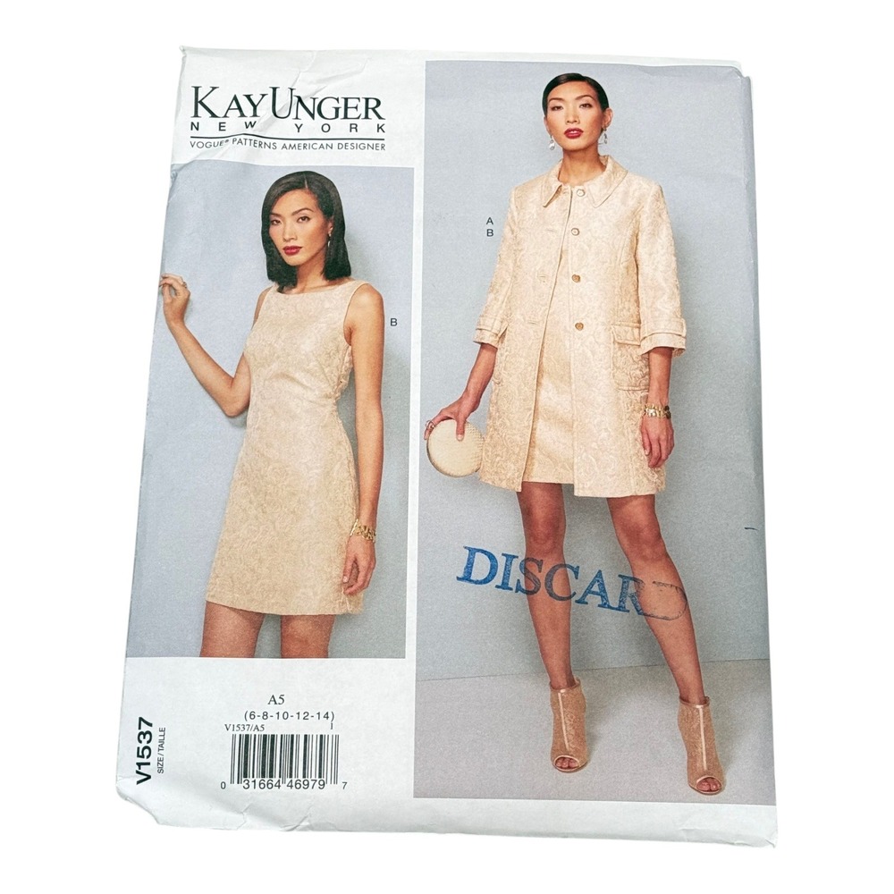 Vogue V1537 Kay Unger Dress Jacket Size 6-14 Princess Sewing Pattern New Uncut‎